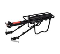 Portabagagli posteriore regolabile a sgancio rapido per bicicletta da strada di montagna Costruzione in lega di alluminio durevole con guide laterali Riflettore rosso Cavo elastico Trasporto sicuro