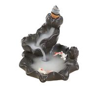 Portabastoncini di incenso,Bruciatore di incenso in ceramicaPortaincenso Bruciatore di incenso a cascata in ceramica Bruciatore di incenso a riflusso Bruciatore di incenso fiore di loto Sedile di ince