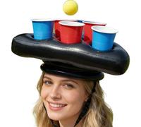 Portabbite gonfiabile, accessorio da gioco riutilizzabile a forma di cappello, portabevande galleggianti gonfiabili, per l'estate e il giardino, il parco, la birra la soda acqua il succo la limonata