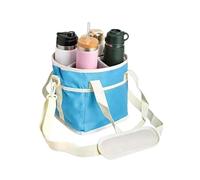 Portabevande a prova di perdite, 4 scomparti, pieghevole, riutilizzabile, isolato, porta tazze da caffè, per acqua, picnic, viaggi, snack, spiaggia, ufficio, Blu, Refer to description, Unisex