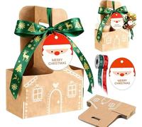 Portabevande con manico, per insegnanti con manico, per 2 tazze, pieghevole, in cartone, con nastro e biglietto di auguri, regalo per insegnanti e colleghi (3 pezzi)