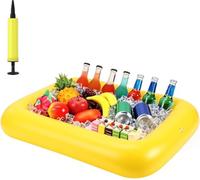 Portabevande da Piscina,Porta Bevande Gonfiabile,Portabottiglie Galleggiante PVC,Portabibite Gonfiabile Adatto per Piscina Estiva, Festa in Spiaggia (giallo)