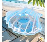 Portabevande gonfiabile, accessori per feste in piscina estive, forniture per feste di compleanno sulla spiaggia di Hawaii, decorazioni, accessori da spiaggia, galleggiante per piscina Conchiglia blu-