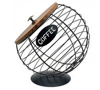Portabevande per bancone, porta cialde caffè, grande organizzatore per la stazione di caffè, contenitore per cialde di caffè, in metallo, decorazione bar, nero, misura piccola (nero, taglia unica)