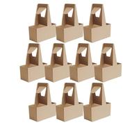 Portabevande per tazze - Portabicchieri da caffè | Portabevande usa e getta con manico | 10 portabicchieri per servizi di consegna cibo | Robusta borsa di cartone per portabottiglie di bevande Scatole