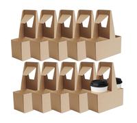 Portabevande per tazze: robusto supporto in cartone, portabicchieri per bevande, organizer durevole per bevande con manico per servizio di consegna, takeaway, caffetteria, ristorante, ufficio