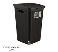 PORTABIANCHERIA 50 Lt. MOKA ELEGANCE EFFETTO RATTAN STEFANPLAST ARREDO BAGNO