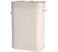 H&h portabiancheria rettangolare bamboo in bamb colore bianco con tessuto