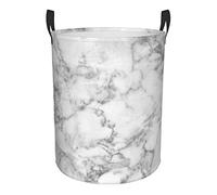 Portabiancheria Circolare Organizzatore Marmo Natura Granito Modello con Nuvoloso Macchiato Traccia Effetti Immagine Marmo Cestini Portaoggetti Pieghevoli Sacco per Vestiti Sporchi con Manici Orga