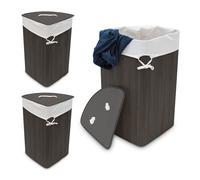 Portabiancheria in bambù Cesto porta biancheria angolare Contenitore per bucato