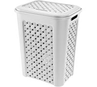 Portabiancheria Tontarelli TON830 Bianco 37x27x47 cm con Coperchio in Plastica