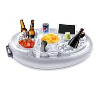 Portabibite Gonfiabile, Bar Piscina Galleggiante 8 Fori, Portabicchieri Insalata di Frutta Buffet Piscina Accessori per Adulti per Divertimento in Piscina in Spiaggia (Gray)
