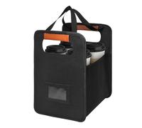 Portabicchiere, porta tazze da caffè pieghevole, vassoio per 4 tazze, divisori regolabili, design facile da usare, per auto, sport, picnic, aula, viaggi, casa, all'aperto, nero