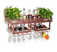 Portabicchieri a parete a doppio strato capovolto con ripiano per bar, ristoranti e cucine