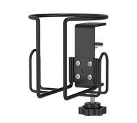 Portabicchieri con un morsetto per la scrivania, spazio sicuro con protezione dalle perdite, montaggio orizzontale o verticale, come supporto a morsetto, per comodino, cucina, posto di lavoro