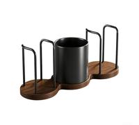 Portabicchieri da Bancone in Alluminio e 34cm Portabicchieri(Black) | Alluminio spaziale e base , design elegante, per accesso superiore, per cucine moderne