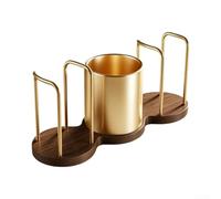 Portabicchieri da Bancone in Alluminio e 34cm Portabicchieri(Gold) | Alluminio spaziale e base , design elegante, per accesso superiore, per cucine moderne