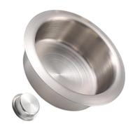 Portabicchieri da inserire in acciaio inox, colore argento | Versatile portabicchieri da tavolo per l'uso accanto a divano, tavolino da caffè, poltrona, camper, auto, camion, camper e