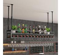 Portabicchieri da soffitto con asta regolabile, supporto per calici per bar, ristorante e caffetteria