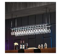 Portabicchieri Da Soffitto, Espositore For Vino Sospeso In Ferro, Portabicchieri/portatazze, Altezza Regolabile 30-60 Cm, Capacità Di Carico 80 Kg, For Bar E Cucina Di Casa(Black,100x35x60cm)