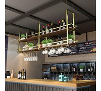 Portabicchieri da soffitto - Supporto per piante in legno massello retrò in ferro, portabottiglie multifunzione, mensola sospesa galleggiante, per bar/ristoranti/cucina Scaffali e ripiani di