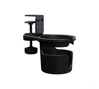 Portabicchieri da tavolo da ufficio con funzione girevole e regolazioni in altezza, include foro per un posizionamento sicuro della tazza