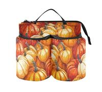 Portabicchieri da viaggio in legno arancione autunno zucca portabicchieri da viaggio due portabicchieri per viaggiatori del mondo