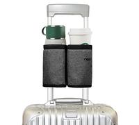 Portabicchieri da Viaggio per Bagagli, Libera le Mani, Regali per Assistenti di Volo e Folle di Viaggiatori, Accessori da Viaggio, Per le Maniglie Delle Valigie Rotolanti, Grigio