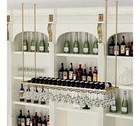 Portabicchieri da vino - Barra da appendere regolabile per riporre il soffitto, supporto rustico da parete per calici, bicchieri da vino e altro ancora