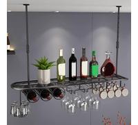 Portabicchieri da vino da soffitto, regolabile in altezza, da appendere, ripiani galleggianti per tazze