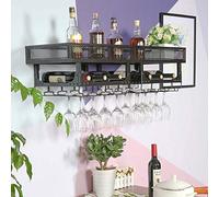 Portabicchieri da vino in ferro a doppio strato con ripiano capovolto per bar, ristoranti, cucine