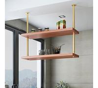 Portabicchieri da vino in ferro battuto nordico - mensola da soffitto multistrato stile loft industriale in legno massello porta piante perfetto per la decorazione di casa, bar e cucina