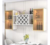 Portabicchieri da vino in legno illuminato a LED, per casa, bar, grande capacità, con design elegante e facile installazione