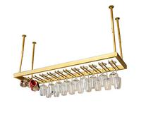 Portabicchieri da vino in metallo con montaggio a soffitto, salvaspazio, organizer per calici per bar e sala da pranzo, elegante porta calici color argento, 50 x 35 cm