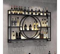Portabicchieri da Vino in Metallo da Parete, Organizer per Bar Domestici, calici da Champagne appesi, Porta Bicchieri (Dimensioni: 120 * 15 * 80 cm, Colore: Nero)