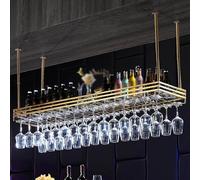 Portabicchieri da vino, in stile europeo, da appendere al soffitto, per bar, porta bottiglie di vino, mensola per calici, organizer decorativo per vino