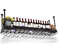 Portabicchieri da vino Portabicchieri Sottosopra Portabottiglie Stile Semplice Ferro Appeso Bicchiere di Vino Rack Soffitto Decorazione Mensola per Bar Ristoranti Cucine
