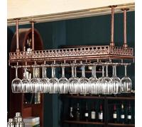 Portabicchieri da Vino Regolabile da Appendere, portabottiglie da soffitto in Metallo per Bottiglie di Vino e Bicchieri, Elegante Contenitore per Bar, ristoranti e caffè, Design sa