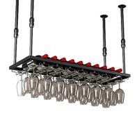 Portabicchieri da Vino Regolabile in Altezza - Appendiabiti da soffitto per riporre Bicchieri da 60 cm a 200 cm, Ideale per Cucina, Sala da Pranzo, dispensa e vetrine, Soluzione sa