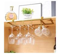 Portabicchieri Da Vino Sotto Il Mobile Portabicchieri Da Vino In 4 Dimensioni Porta Calici In Oro Da Cucina Portaoggetti In Vetro Sospeso Con Gancio Per Cucina Da Bar (Color : Gold, Size : 50cm)