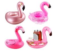 Portabicchieri Galleggiante Piscina Flamengo 4 Pezzi, Portabicchieri Gonfiabili per Vasca Da Bagno, Mini Galleggiare Tovagliolo Da Tavola per Feste Sulla Spiaggia Estive, Feste Hawaiane