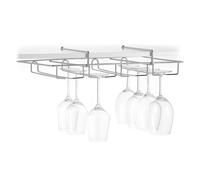 Portabicchieri in Metallo Cromato - Capacità 16 Calici, Resistente e Salvaspazio