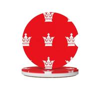 Portabicchieri per auto con stampa a corona rossa, base in sughero e ceramica, per casa, cucina, ufficio, feste, decorazioni da tavola, accessori per auto, confezione da 2