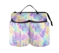 Portabicchieri per bagagli, a mano libera, stile tie-dye, astratto, multicolore, porta bevande per due tazze da caffè per viaggiatori del mondo