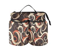 Portabicchieri per bagagli astratto linee ricci marrone beige portabicchieri borsa regalo da viaggio per bevande Caddy caffè