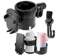 Portabicchieri per Passeggino, Ticeed Portabicchieri Universale per Passeggino Portabevande Passeggino con supporto per telefono per Bici Carrozzina Moto