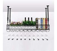 Portabicchieri per vino, bar, ristorante, appendi, portabicchieri da vino, in metallo, porta bicchieri da vino in ferro europeo per cucina/ristorante, nero, 120 * 25 cm