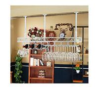 Portabicchieri per vino da bar e bar, supporto creativo per vetrinetta del vino, decorazione da appendere in stile europeo, portabottiglie per vino rosso, sottosopra, nero, 100 x 25 cm