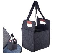 Portabicchieri - Portabicchieri da 20 x 12 x 28 cm con manico, portabicchieri riutilizzabili, borsa a mano pieghevole per viaggi quotidiani, auto, picnic, crociera, festa, commestibili, via