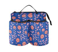 Portabicchieri portatile con piccoli fiori di corallo blu aereo portabevande con cinghia regali da viaggio per viaggi donne uomini